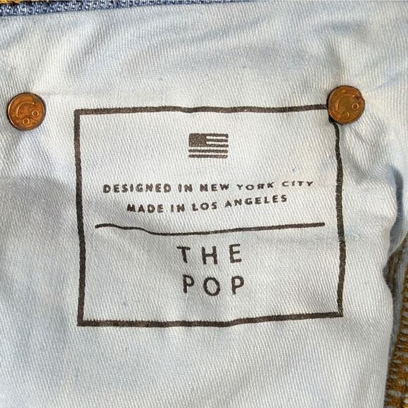 AYR The Pop 29S Short Blue Straight Leg High Rise Stretch Minimalist Denim - Picture 2 of 11